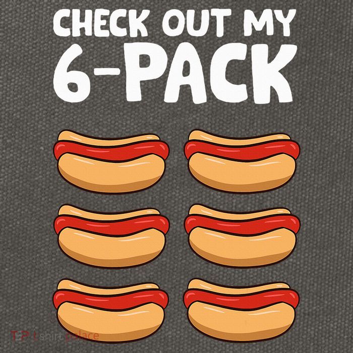 Funny Hotdog Lover Check Out My 6 Pack Hot Dog Cotton Canvas Backpack