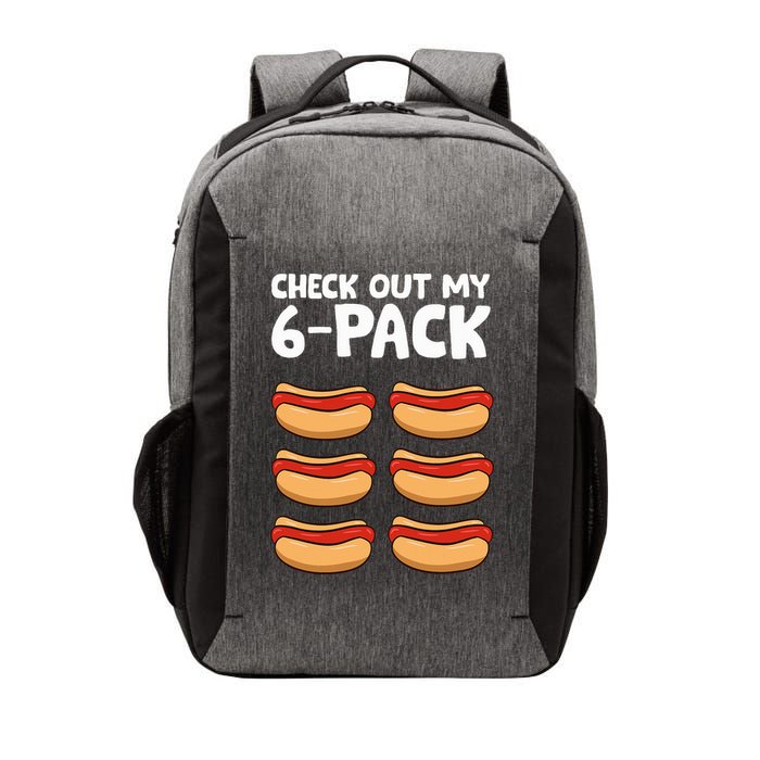 Funny Hotdog Lover Check Out My 6 Pack Hot Dog Vector Backpack