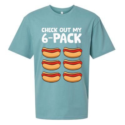 Funny Hotdog Lover Check Out My 6 Pack Hot Dog Sueded Cloud Jersey T-Shirt
