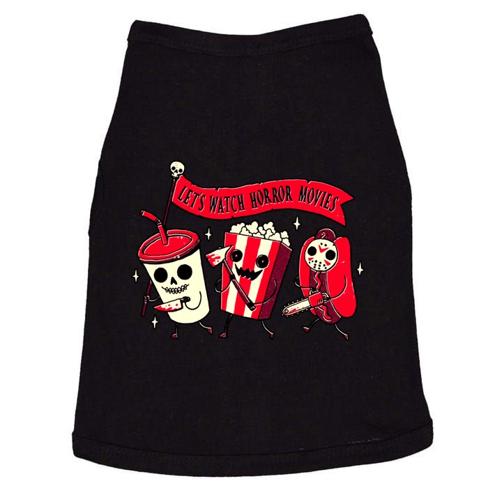 Funny Halloween Let's Watch Horror Movies Theater Food Doggie Tank