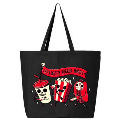 Funny Halloween Let's Watch Horror Movies Theater Food 25L Jumbo Tote