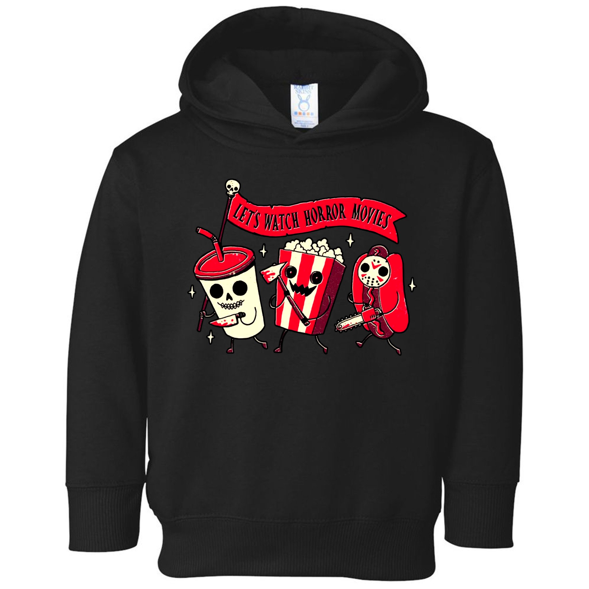 Funny Halloween Let's Watch Horror Movies Theater Food Toddler Hoodie