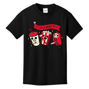 Funny Halloween Let's Watch Horror Movies Theater Food Kids T-Shirt