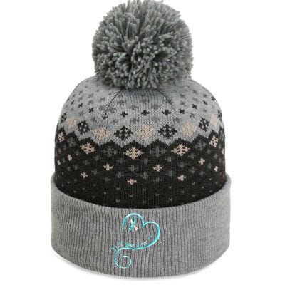 Faith Hope Love Teal Ribbon Cervical Cancer Awareness Gift The Baniff Cuffed Pom Beanie