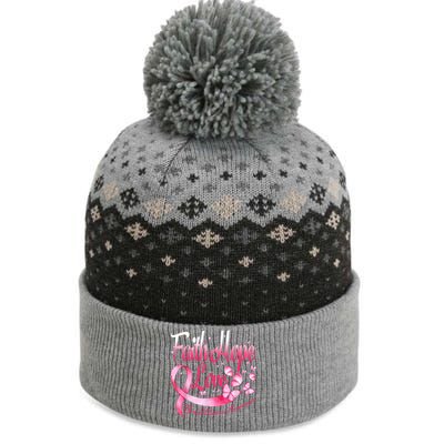 Faith Hope Love Breast Cancer Awareness Butterfly The Baniff Cuffed Pom Beanie