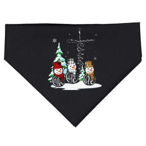 Faith Hope Love Jesus Snowman Plaid Leopard Christmas USA-Made Doggie Bandana