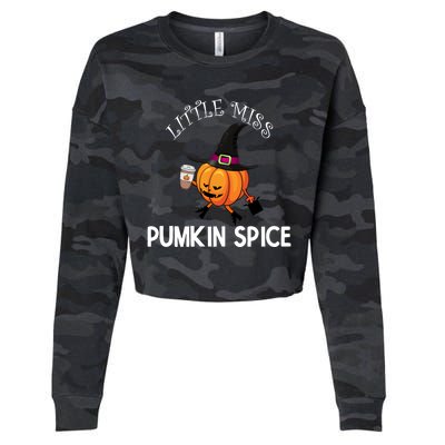 Funny Halloween Little Miss Pumpkin Spice Thanksgiving Meaningful Gift Cropped Pullover Crew