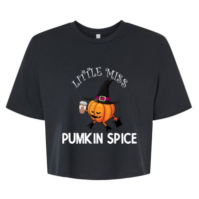 Funny Halloween Little Miss Pumpkin Spice Thanksgiving Meaningful Gift Bella+Canvas Jersey Crop Tee