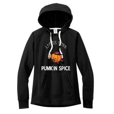 Funny Halloween Little Miss Pumpkin Spice Thanksgiving Meaningful Gift Women's Fleece Hoodie