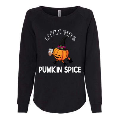 Funny Halloween Little Miss Pumpkin Spice Thanksgiving Meaningful Gift Womens California Wash Sweatshirt