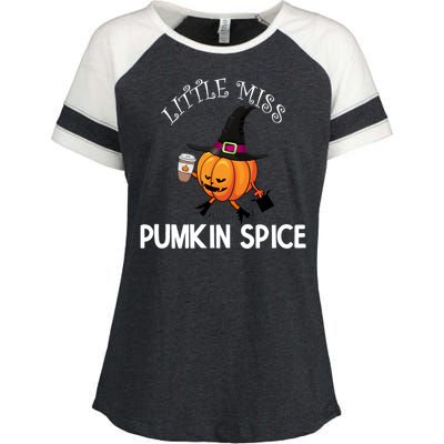 Funny Halloween Little Miss Pumpkin Spice Thanksgiving Meaningful Gift Enza Ladies Jersey Colorblock Tee