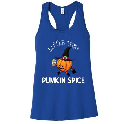 Funny Halloween Little Miss Pumpkin Spice Thanksgiving Meaningful Gift Women's Racerback Tank