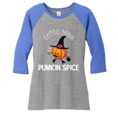 Funny Halloween Little Miss Pumpkin Spice Thanksgiving Meaningful Gift Women's Tri-Blend 3/4-Sleeve Raglan Shirt