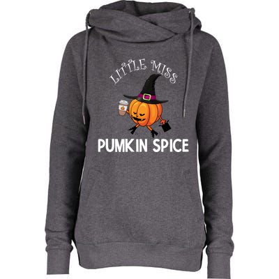 Funny Halloween Little Miss Pumpkin Spice Thanksgiving Meaningful Gift Womens Funnel Neck Pullover Hood