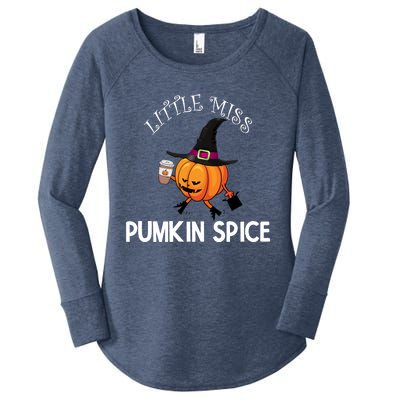 Funny Halloween Little Miss Pumpkin Spice Thanksgiving Meaningful Gift Women's Perfect Tri Tunic Long Sleeve Shirt