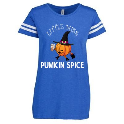 Funny Halloween Little Miss Pumpkin Spice Thanksgiving Meaningful Gift Enza Ladies Jersey Football T-Shirt