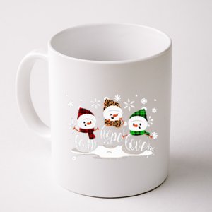 Faith Hope Love Snowman Christmas Pajama Cute Winter Xmas Long Sleeve Coffee Mug