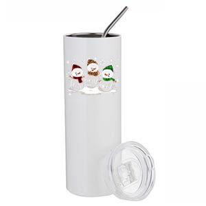 Faith Hope Love Snowman Christmas Pajama Cute Winter Xmas Long Sleeve Stainless Steel Tumbler