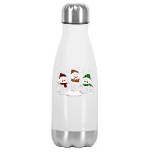 Faith Hope Love Snowman Christmas Pajama Cute Winter Xmas Long Sleeve Stainless Steel Insulated Water Bottle