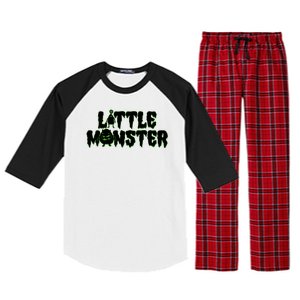 Funny Halloween Little Monster Raglan Sleeve Pajama Set