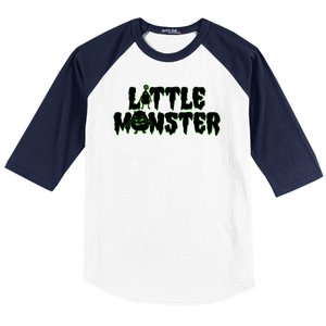 Funny Halloween Little Monster Baseball Sleeve Shirt