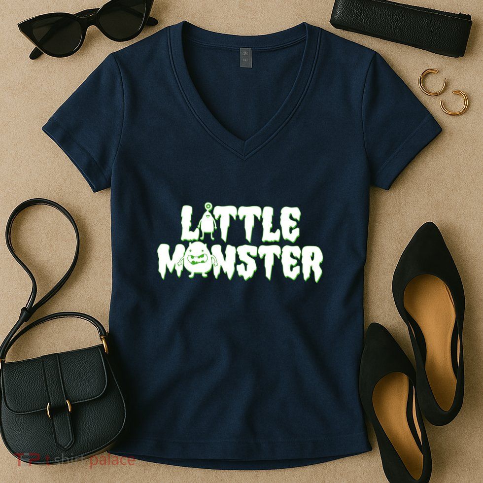 Funny Halloween Little Monster Women's V-Neck T-Shirt