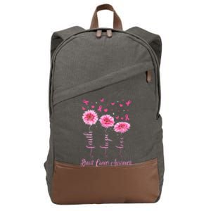 Faith Hope Love Daisy Pink Cotton Canvas Backpack