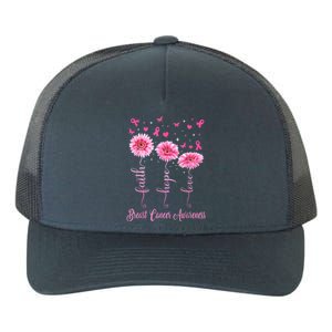 Faith Hope Love Daisy Pink Yupoong Adult 5-Panel Trucker Hat