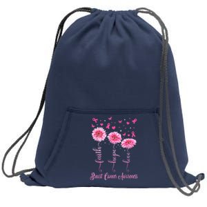 Faith Hope Love Daisy Pink Sweatshirt Cinch Pack Bag