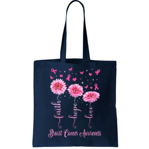 Faith Hope Love Daisy Pink Tote Bag