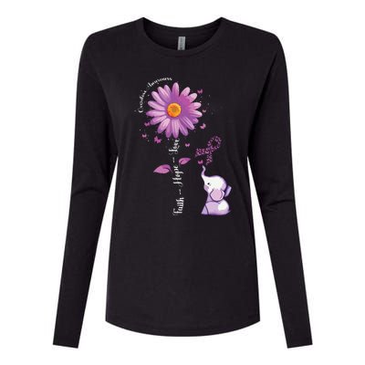 Faith Hope Love Sunflower Elephant Overdose Awareness Womens Cotton Relaxed Long Sleeve T-Shirt