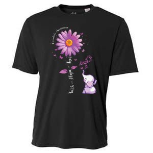 Faith Hope Love Sunflower Elephant Overdose Awareness Cooling Performance Crew T-Shirt