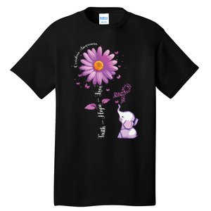 Faith Hope Love Sunflower Elephant Overdose Awareness Tall T-Shirt