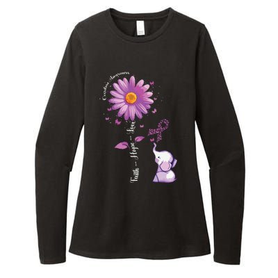 Faith Hope Love Sunflower Elephant Overdose Awareness Womens CVC Long Sleeve Shirt