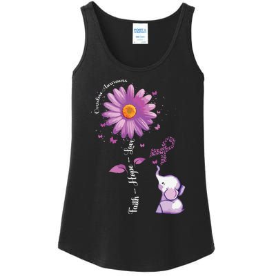 Faith Hope Love Sunflower Elephant Overdose Awareness Ladies Essential Tank