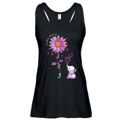 Faith Hope Love Sunflower Elephant Overdose Awareness Ladies Essential Flowy Tank