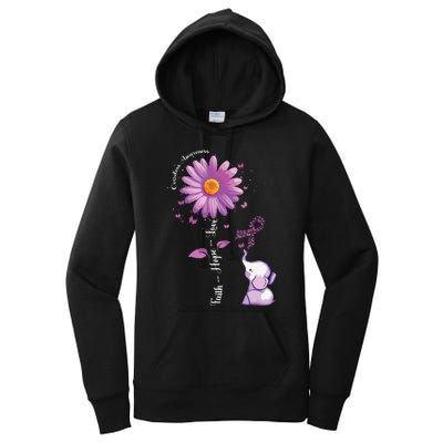 Faith Hope Love Sunflower Elephant Overdose Awareness Women's Pullover Hoodie