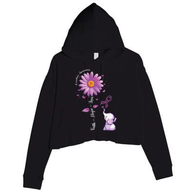 Faith Hope Love Sunflower Elephant Overdose Awareness Crop Fleece Hoodie