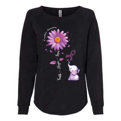 Faith Hope Love Sunflower Elephant Overdose Awareness Womens California Wash Sweatshirt