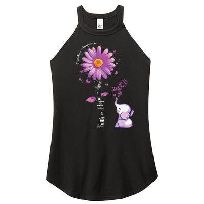 Faith Hope Love Sunflower Elephant Overdose Awareness Women's Perfect Tri Rocker Tank