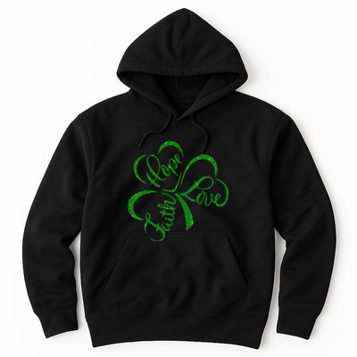Faith Hope Love Christian St. PatrickS Day Shamrock Clover Hoodie