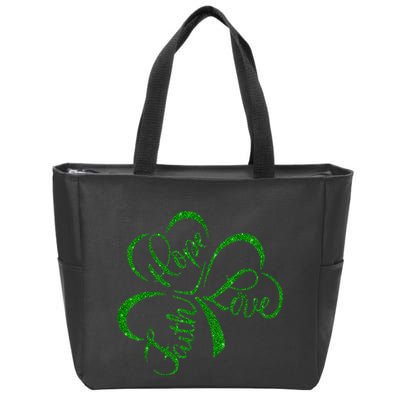 Faith Hope Love Christian St. PatrickS Day Shamrock Clover Zip Tote Bag