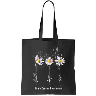 Faith Hope Love Brain Cancer Awareness Flower Gifts Bag