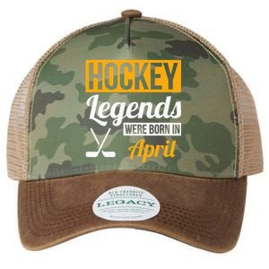 funny Hockey Legends Were Born In April Birthday Legacy Tie Dye Trucker Hat