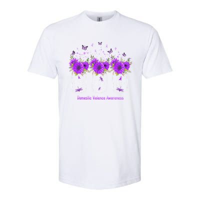 Faith Hope Love Domestic Violence Awareness Purple Sunflower Cute Gift Softstyle® CVC T-Shirt