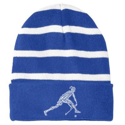 Field Hockey Love Field Hockey Player Striped Beanie with Solid Band