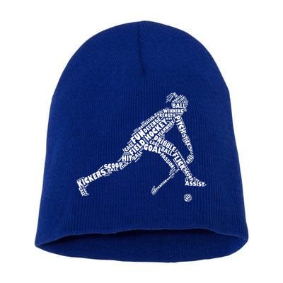 Field Hockey Love Field Hockey Player Short Acrylic Beanie