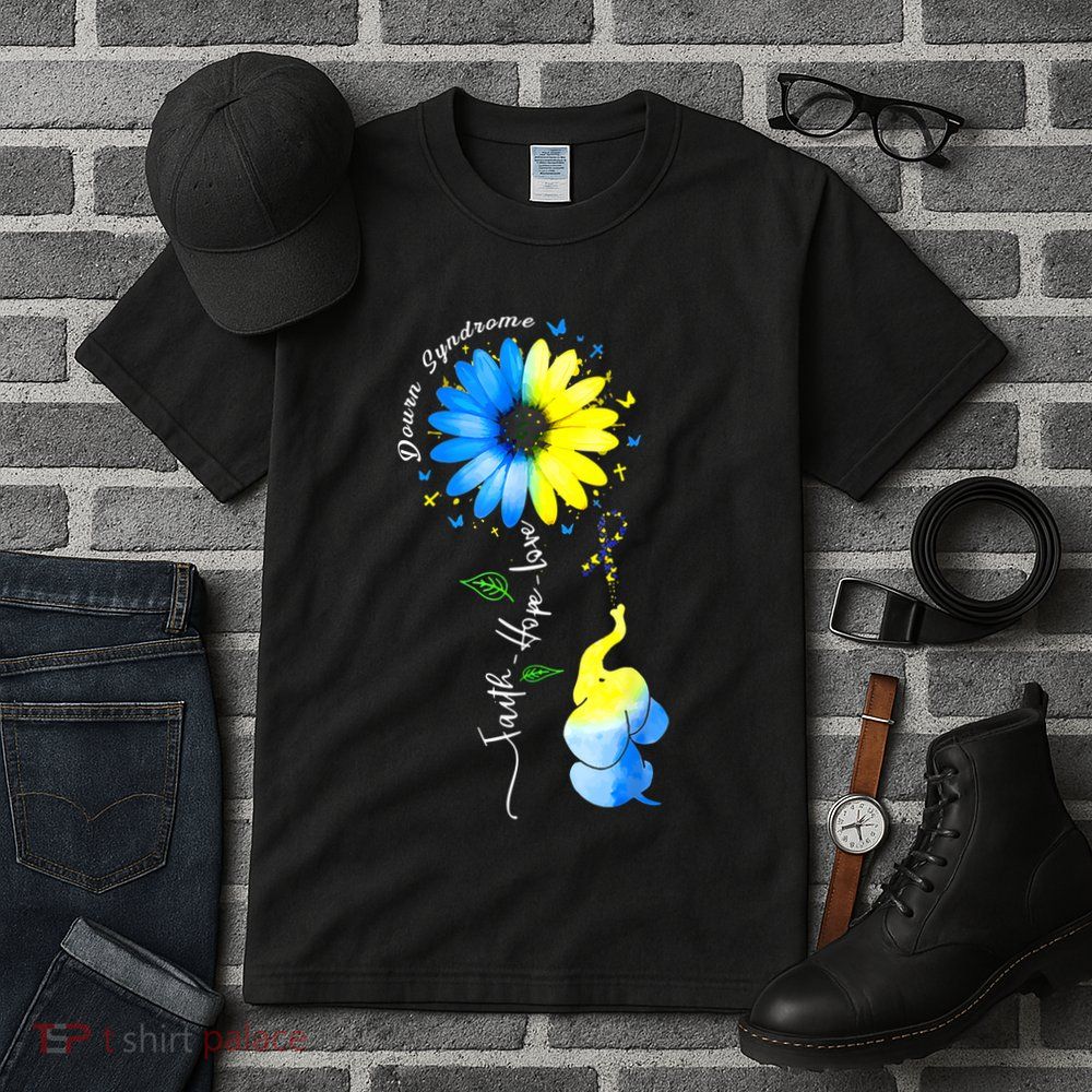 Faith Hope Love Awareness DownS Syndrome The Blue Elephant Tall T-Shirt