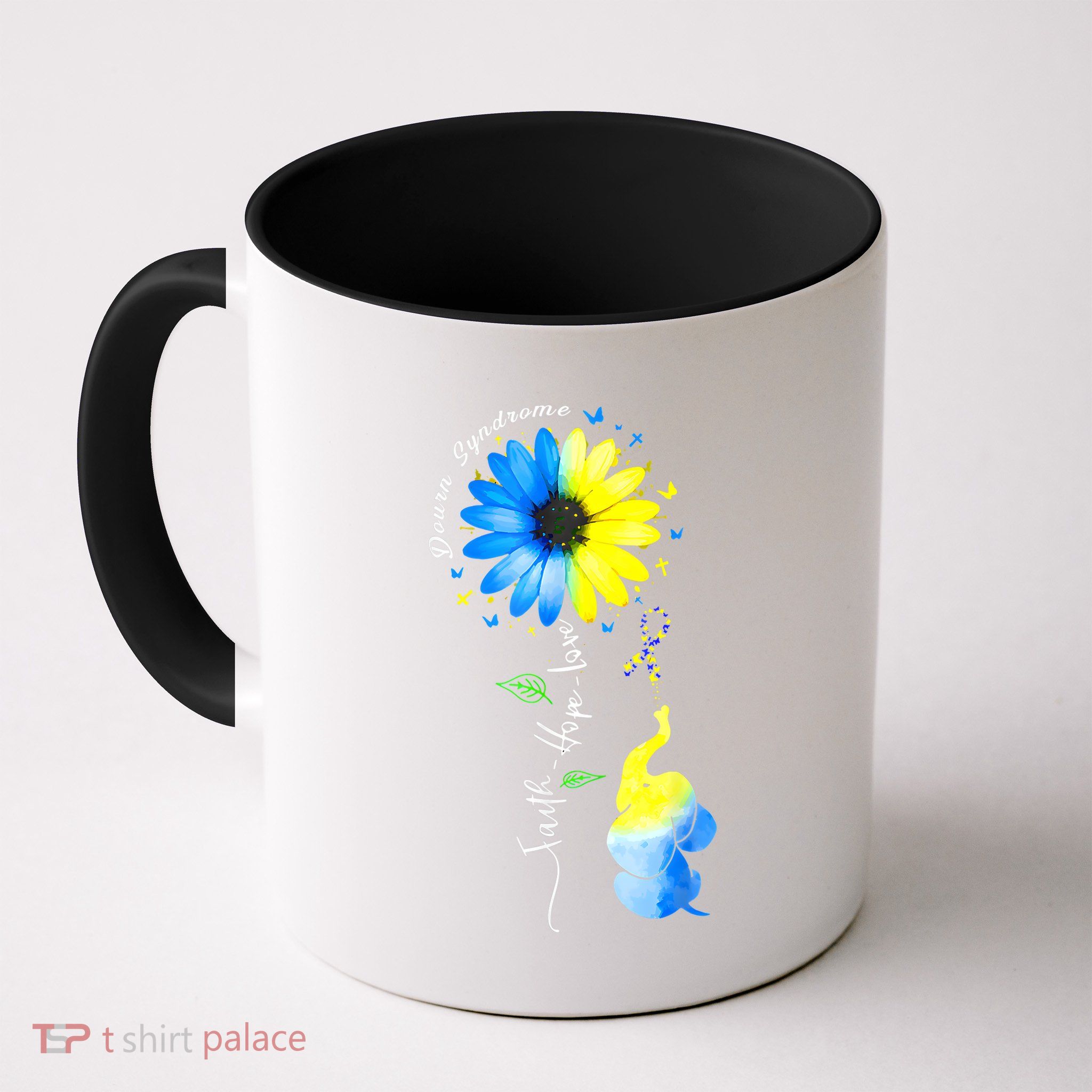 Faith Hope Love Awareness DownS Syndrome The Blue Elephant Mug