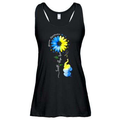 Faith Hope Love Awareness DownS Syndrome The Blue Elephant Ladies Essential Flowy Tank